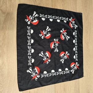 Pirate Bandana Black Red White Halloween Hankie Scarf Handkerchief Pirates Skull